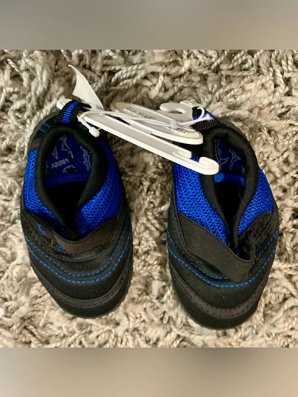 Koala Kids Black and Blue Toddler Sneakers with Hook-and-Loop Strap